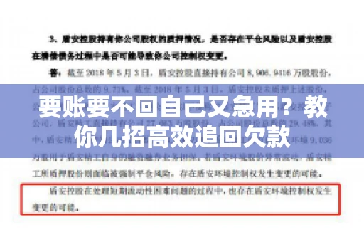 要账要不回自己又急用？教你几招高效追回欠款