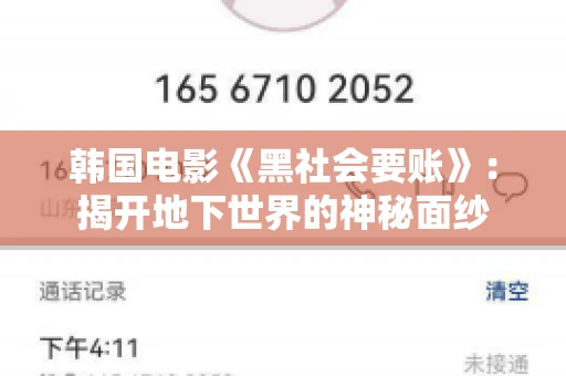 韩国电影《黑社会要账》:揭开地下世界的神秘面纱 韩国电影《黑社会要账》:揭开地下世界的神秘面纱