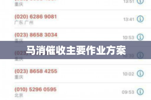 马消催收主要作业方案
