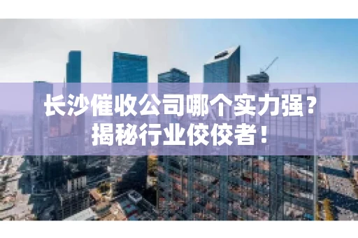 长沙催收公司哪个实力强？揭秘行业佼佼者！